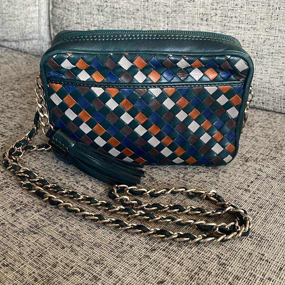 Multicolor Woven Shoulder Bag